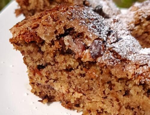Mandulás – banános sütemény ( glutén, tej, tojás, cukor, szójamentes, vegán )