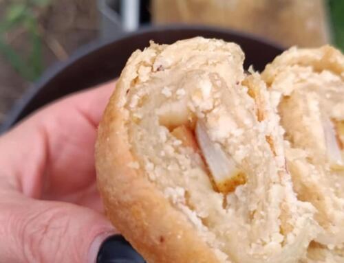 Almás – körtés croissant rizslapból ( glutén, tej, tojás, cukor, szójamentes, vegán )