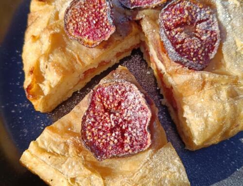 Almás – fügés rizslap sütemény ( glutén, tej, tojás, cukor, szójamentes, vegán )