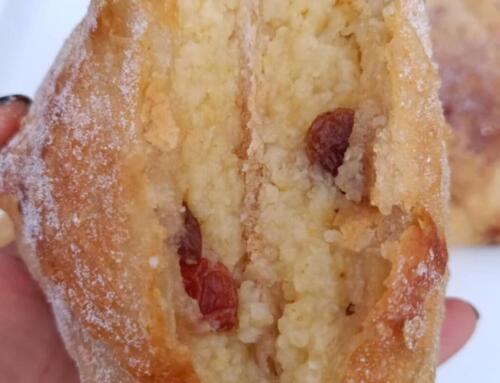 Túrós táska rizslapból ( glutén, tej, tojás, cukor, szójamentes, vegán )